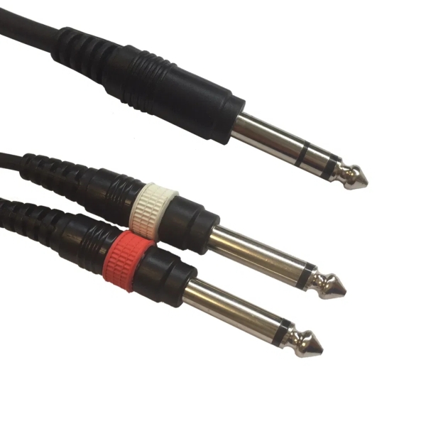 Accu-Cable AC-J6S-2J6M/3 Stereo 6.35mm Jack to 2x Mono 6.35mm Jacks, 3m