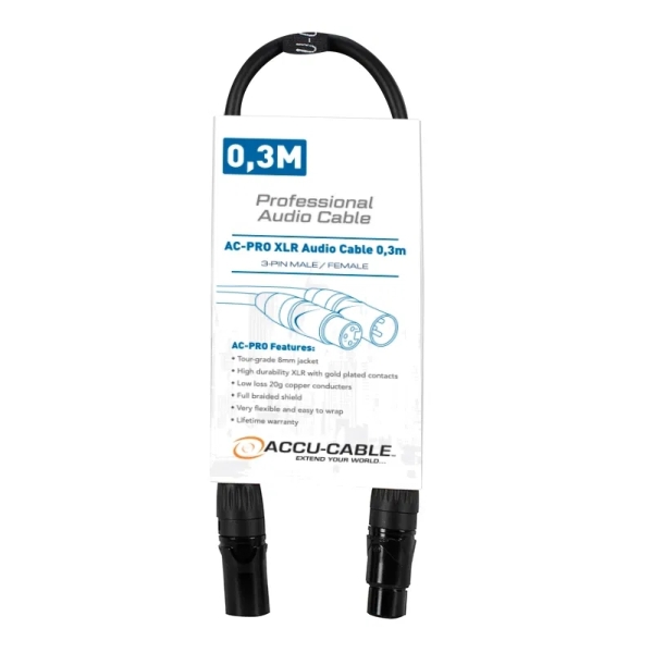 Accu-Cable AC-PRO XLR Audio Cable, 0.3m