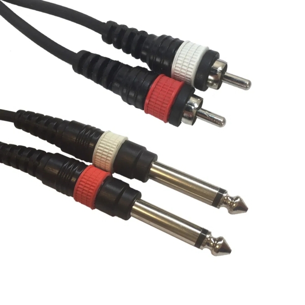 Accu-Cable AC-2R-2J6M/1,5 2x Male RCA to 2x 6.3mm Unbalancead Jack, 1.5m