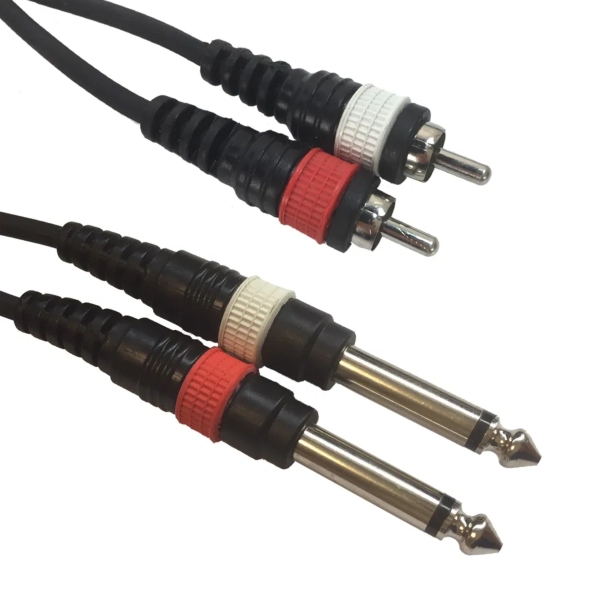 Accu-Cable AC-2R-2J6M/3 2x Male RCA to 2x 6.3mm Unbalancead Jack, 3m