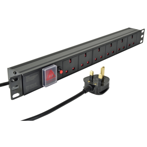 Adastra 1U-PDU-6UK Rackmount Power Distribution Unit, 6x UK Sockets