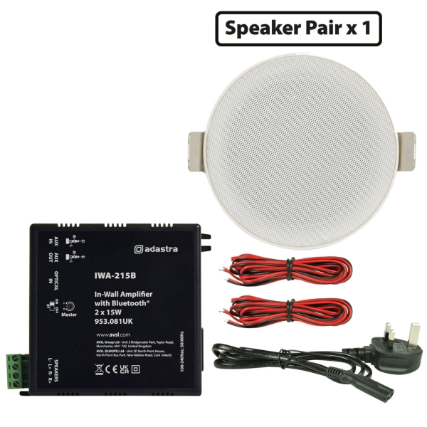 Adastra 2x SL3 3 Inch Ceiling Speakers with IWA215B Amplifier Package