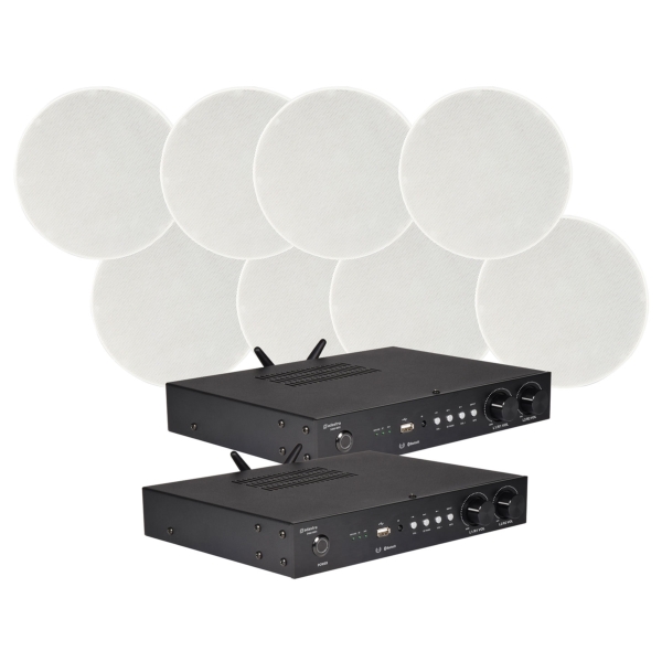 Adastra Smart Pack Multiroom 4 with 2 WiFi Amps & 8 Speakers