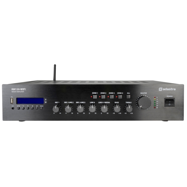 Adastra RM120-WIFI Mixer-Amplifier with WiFi, 120W @ 4 Ohms or 100V Line