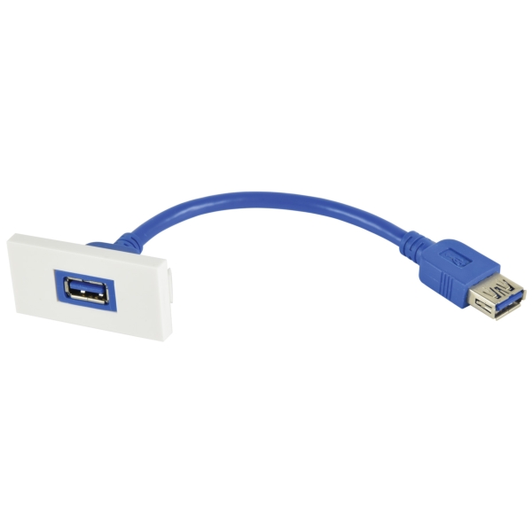 av:link Wall Plate Module - USB 3.0 Type-A Socket to Female Tail