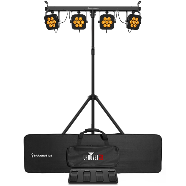 Chauvet DJ 4BAR Quad ILS RGBA LED Par Bar with Stand and Foot Controller, 28x 3.5W