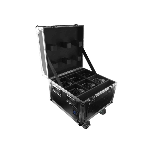 Chauvet Pro WELL FIT RGB LED Uplighter, 4x 10W - IP65 - Black 6 Pack in Charging Case