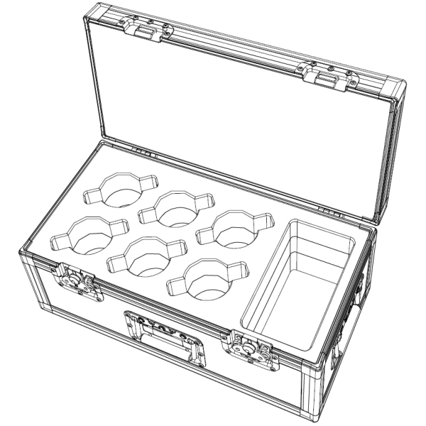 Chauvet Flight Case for 6x Chauvet COLORDash Accent 3 (Easy Case)