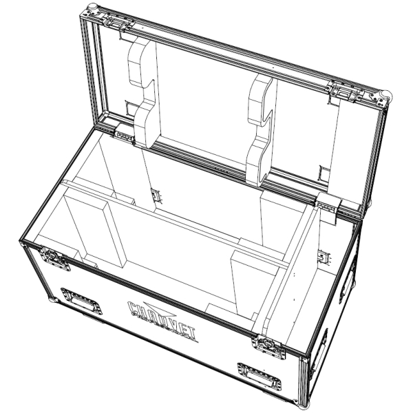 Chauvet Flight Case for 2x Chauvet OnAir Panel 2IP with Barn Doors and Pole Op Yoke