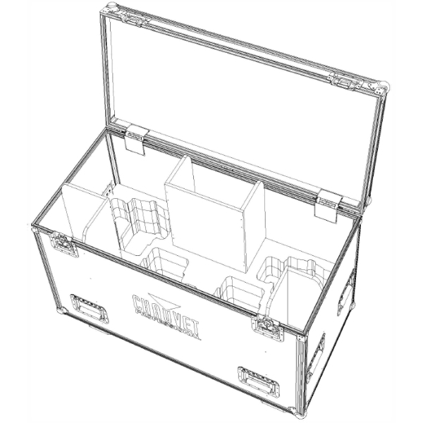 Chauvet Flight Case for 4x Chauvet Ovation F265WW Fresnels with Pole Op Yoke