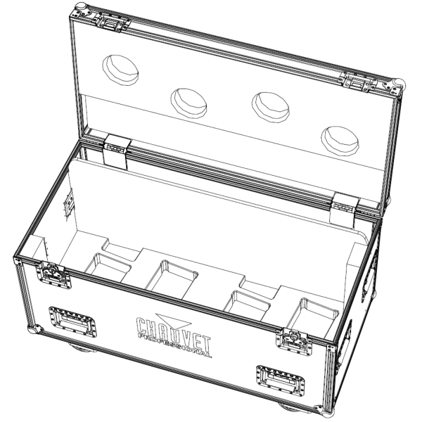 Chauvet Flight Case for 4x Chauvet Ovation F415FC Fresnels with Barn Doors