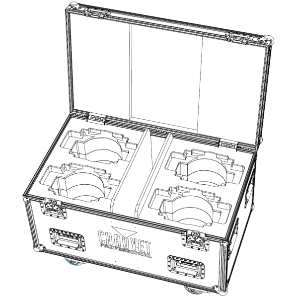 Chauvet Flight Case for 4x Chauvet Rogue Outcast 2X Wash