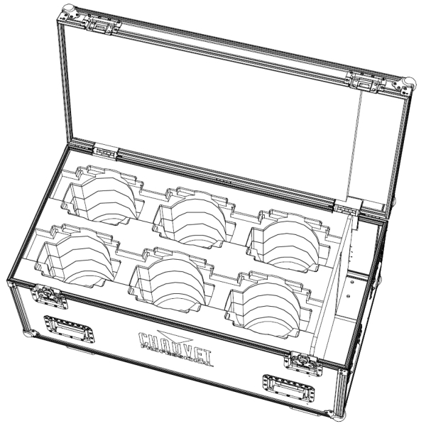 Chauvet Flight Case for 6x Chauvet Rogue Outcast 2X Wash