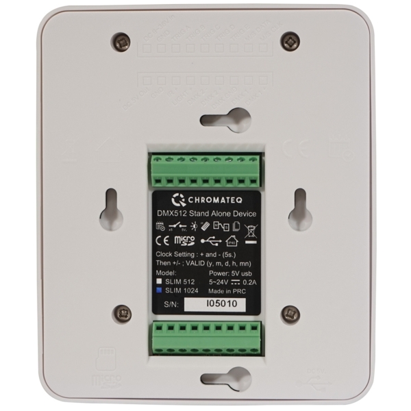 Chromateq Slim 1024 Wall Mount DMX Controller White