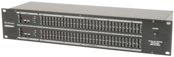 Citronic CEQ231 Dual 31-band Graphic EQ, 2U Rack Mount