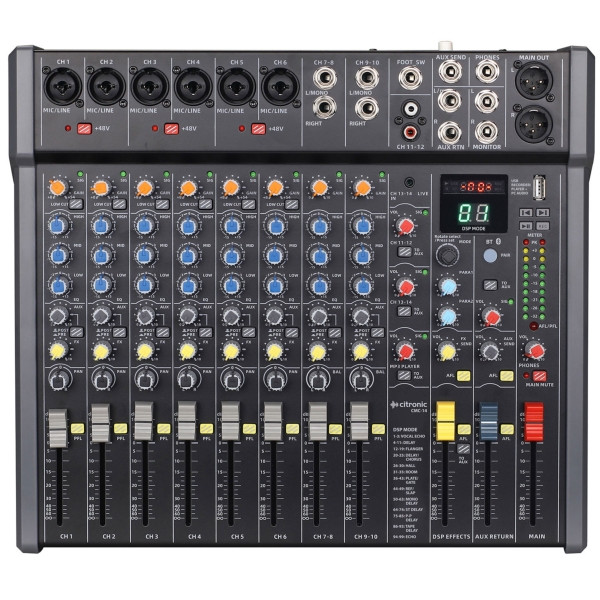 Citronic CMC-14 Mixing Console with DSP & USB/PC/BT Player