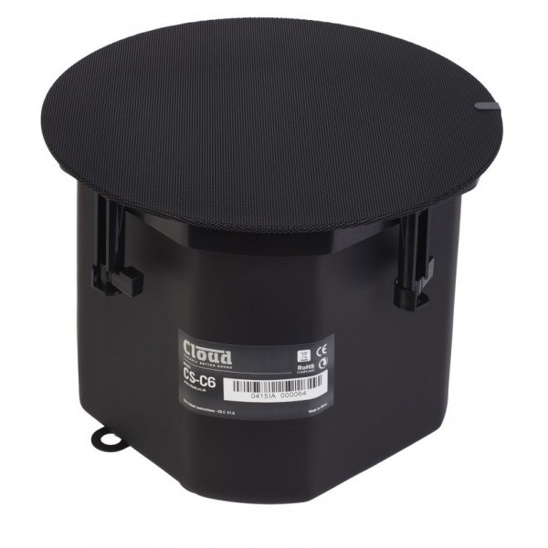 Cloud CS-C6B 6.5 inch Ceiling Speaker, 50W @ 16 Ohms or 25V / 70V / 100V Line - Black