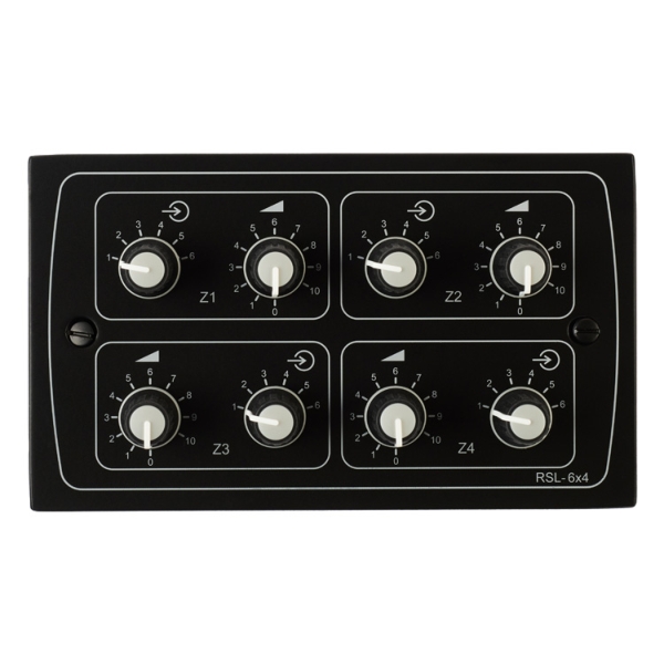 Cloud RSL-6x4B Music Source/Level Control Plate 2 Gang - Black