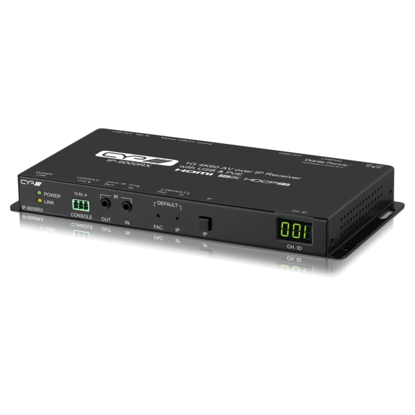 CYP IP-9000RX 1G 4K60 AV Over IP Receiver with USB, PoE, HDR10, HDR10+ and Dolby Vision