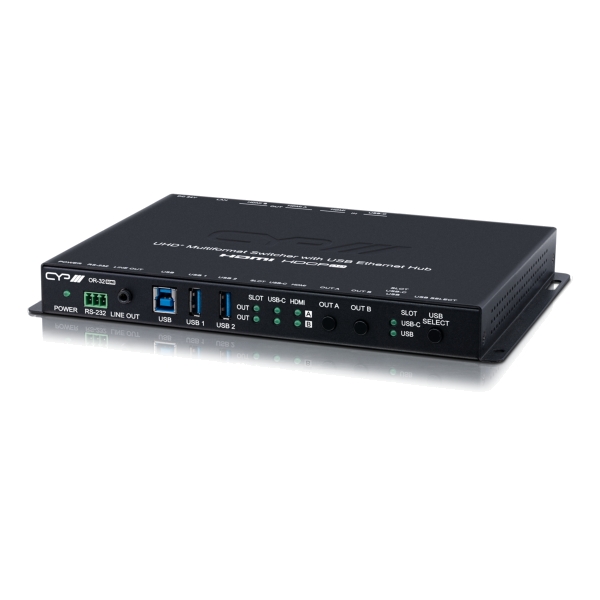 CYP OR-32SDMI 3x2 Full 4K Matrix with USB-C, HDMI & SDM Module Inputs and HDMI outputs with USB Ethernet Hub