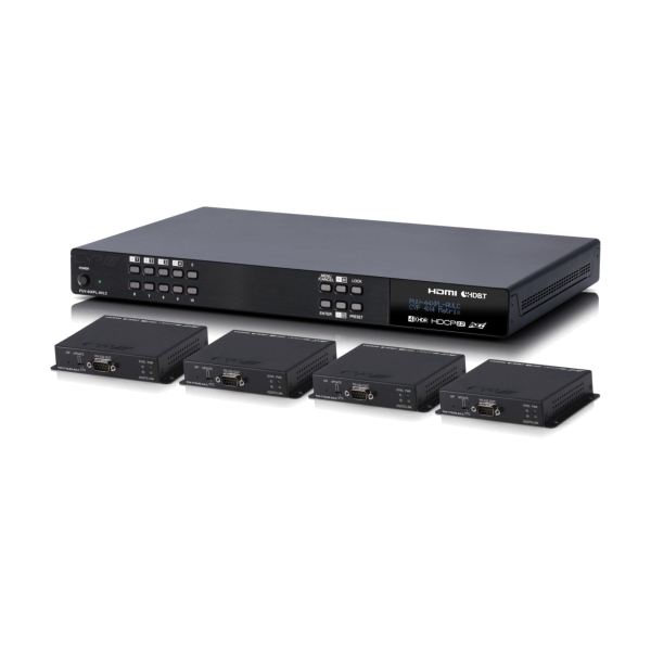 CYP PUV-44XPL-AVLC-KIT 4x4 HDMI Full 4K HDBase1 LITE Matrix with AVLC & Audio De-embedding & 4x PUV-1710LRX-AVLC Receivers