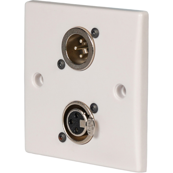 Eagle D-Series 1-Gang Male & Female XLR Wall Plate - White