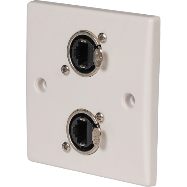 Eagle D-Series 1-Gang Dual CAT5E Wall Plate - White