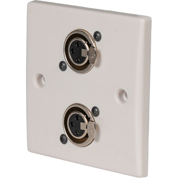 Eagle D-Series 1-Gang Dual Female XLR Wall Plate - White