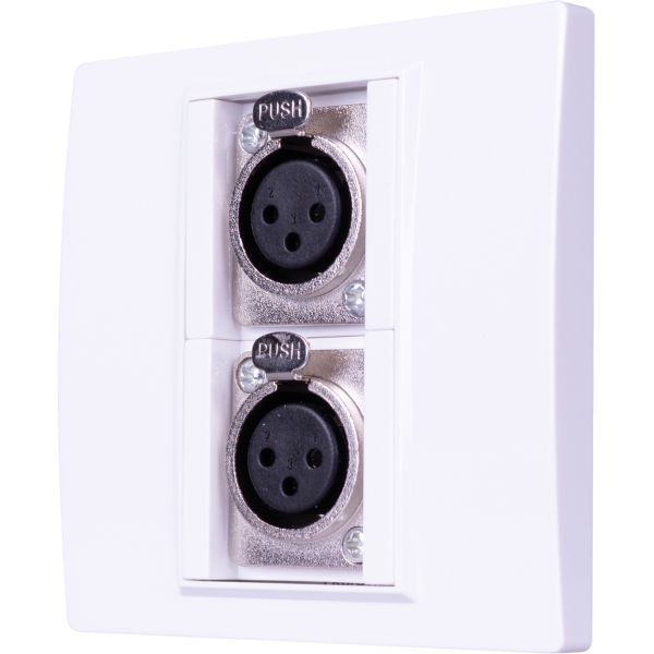 Eagle D-Series 1-Gang Dual Female XLR Wall Plate - White