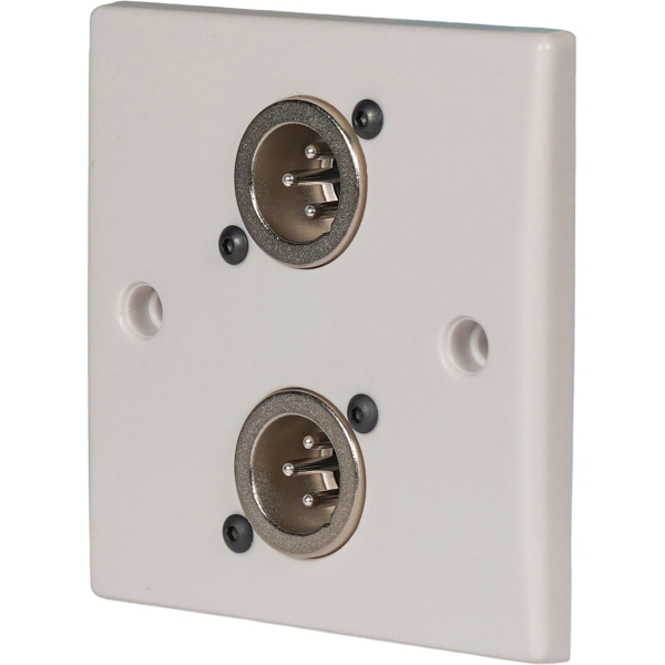 Eagle D-Series 1-Gang Dual Male XLR Wall Plate - White