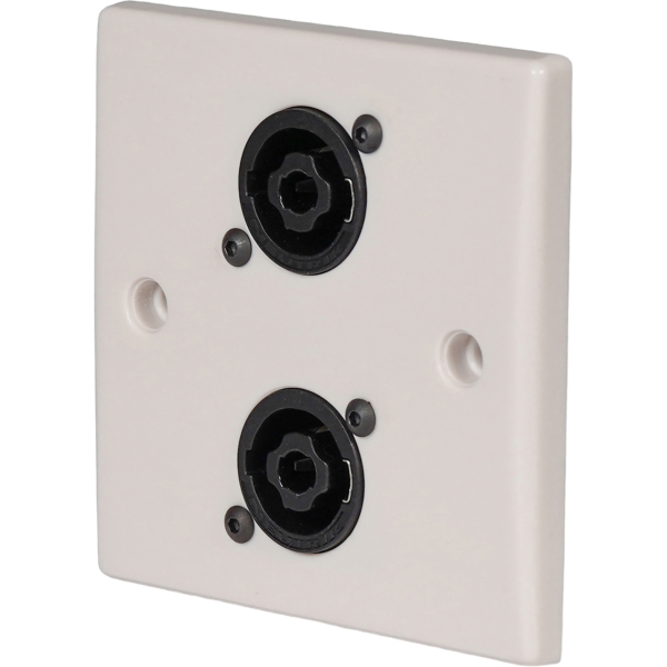 Eagle D-Series 1-Gang Dual 4-Pole SpeakON Wall Plate - White