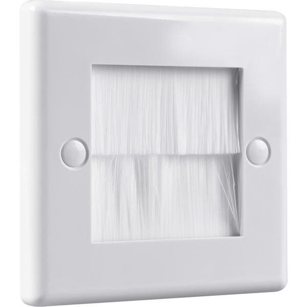 Eagle D-Series 1-Gang Brush Wall Plate - White