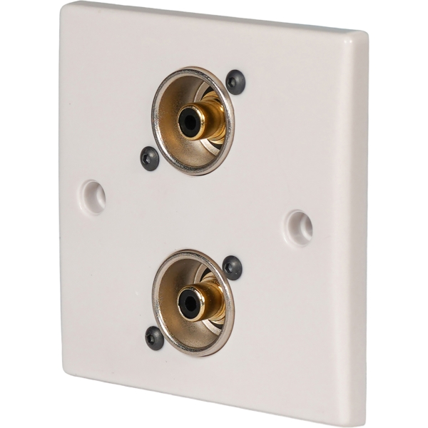 Eagle D-Series 1-Gang Dual Phono Wall Plate - White