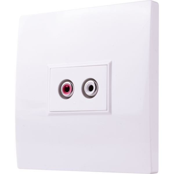 Eagle D-Series 1-Gang Dual Phono Wall Plate - Black