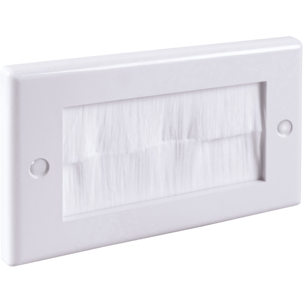Eagle D-Series 2-Gang Brush Wall Plate - White