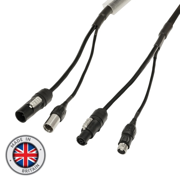 elumen8 Combi IP65 5-Pin DMX and 2.5mm Neutrik PowerCON True1 Cable - 1 metre