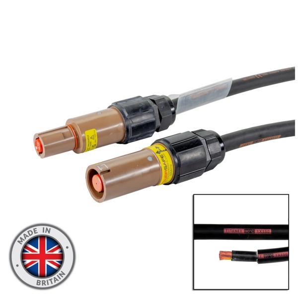 elumen8 150mm Powerlock Male Source to Female Drain Cable, 5M - L1 Brown