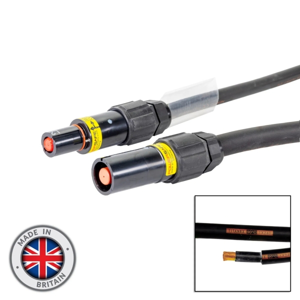 elumen8 240mm Powerlock Male Source to Female Drain Cable, 5M - L2 Black