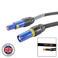 elumen8 240mm Powerlock Male Source to Female Drain Cable, 5M - Neutral Blue