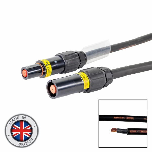 elumen8 95mm Powerlock Male Source to Female Drain Cable, 3M - L2 Black