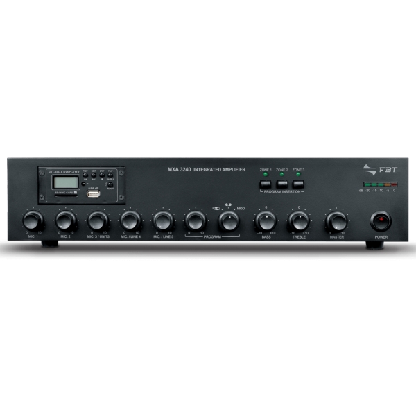 FBT MXA 3240 Integrated Mixer Amplifier, 240W @ 8 Ohms or 50V / 70V / 100V Line