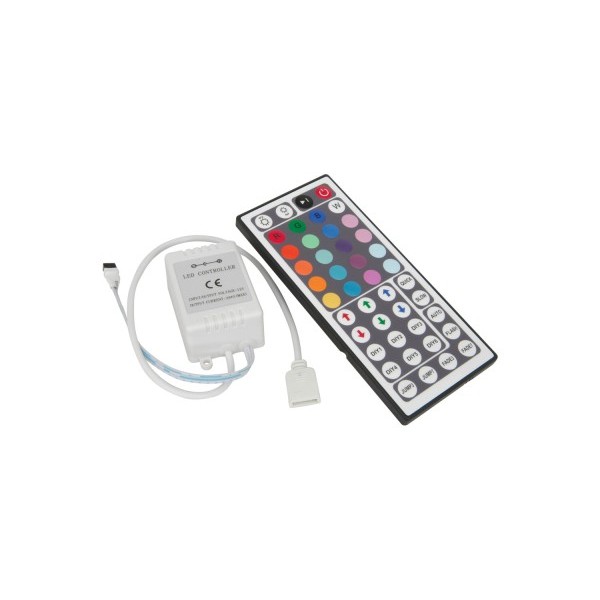 Fluxia LTC44IR RGB LED Tape Controller with 44 Key Multi Function IR Remote