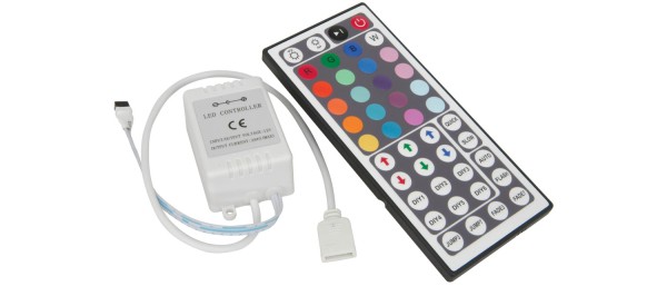 Fluxia LTC44IR RGB LED Tape Controller with 44 Key Multi Function IR Remote