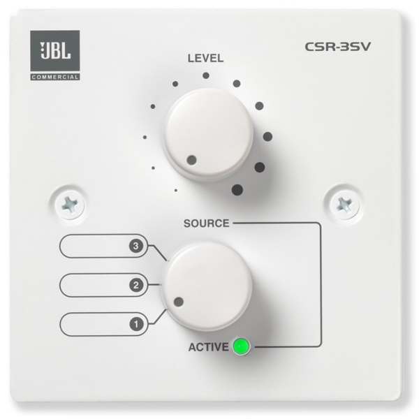 JBL CSR-3SV Remote Volume and 3 Source Selector for JBL CS Mixers/Amplifiers - White