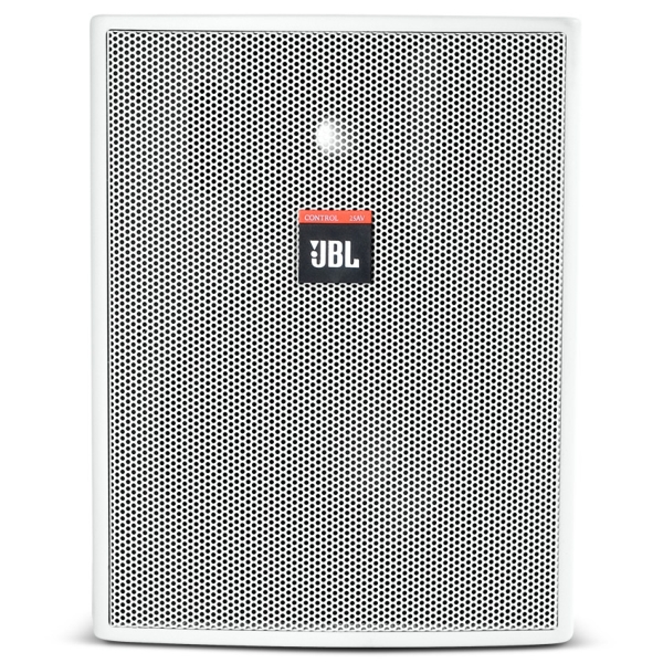 JBL Control 25AV-LS 5.25-Inch 2-Way Compact Indoor/Outdoor Speaker for EN54-24 Life Safety Applications (Pair), 100W @ 8 Ohms or 70V/100V Line - IP-X5, White