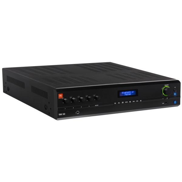 JBL VMA 160 Mixer Amplifier with USB/Bluetooth Media Player - 5  Inputs/1 Output, 60W @ 4 Ohms or 70V/100V Line