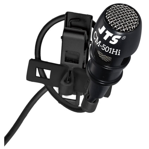 JTS CM-501HI High Sensitivity Condenser Lavalier Microphone - Black