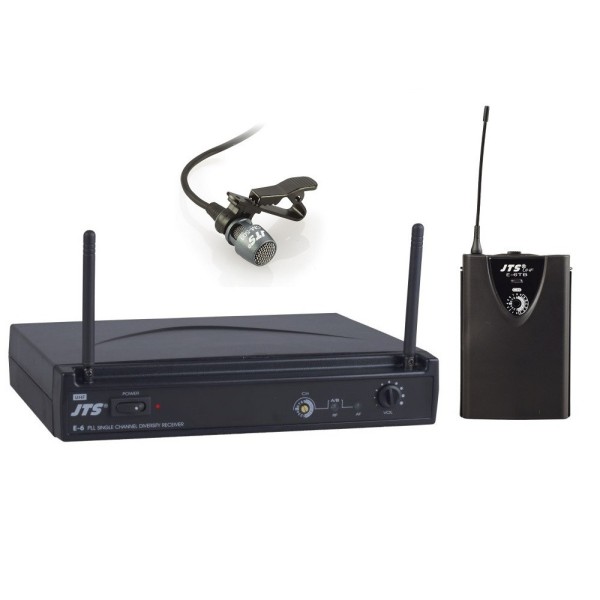 JTS E-6 UHF PLL Single Channel Diversity Receiver with JTS E-6TB Body Pack Transmitter - Channel 70