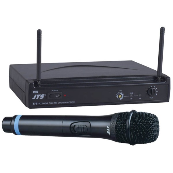 JTS E-6 UHF PLL Single Channel Diversity Receiver with JTS E-6TH Hand Held Transmitter - Channel 70