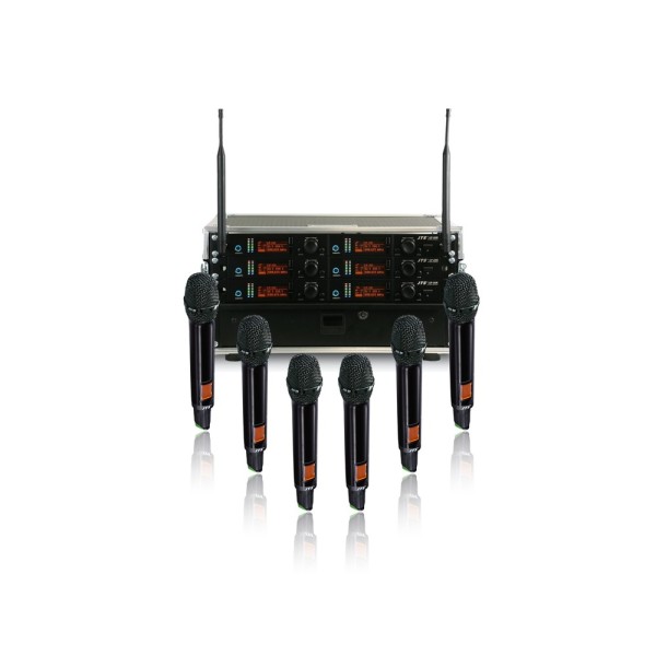 JTS 6 Way UF-20R Rack system with 6 JSS-20 Handheld Transmitters - Channel 38